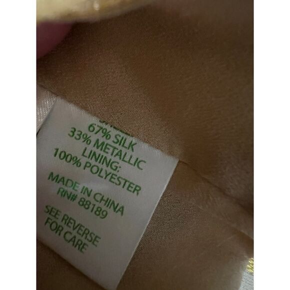 Lilly Pulitzer Silk Betty Metallic Gold Jacquard Packin Heat Chiffon Dress XS - Picture 10 of 12